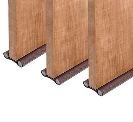 Door Protector- Door Draft Fabric Cover Guard Door Gap Sealer Protector Door Mounted Door Stopper Door Mounted Door Stopper Sound-Proof Reduce Noise Waterproof - Brown (Pack Of 3)